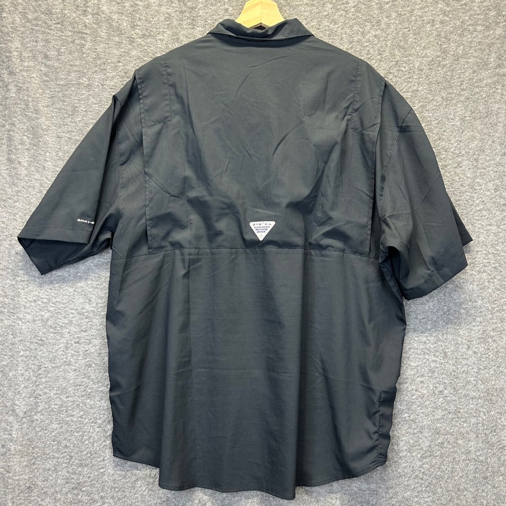 Columbia PFG Virginia Tech Hokies Tamiami II Shirt Mens XL Black XM7417 UPF 40 - Picture 3 of 9